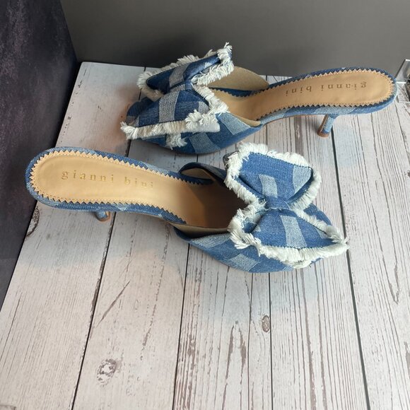 GIANNI BINI WENDELL RAFFIA BOW DRESS SLIDE (11) - Picture 10 of 12